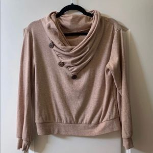 Beige cowl neck sweater